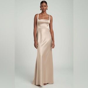 Jenny Yoo Satin pale gold Dress